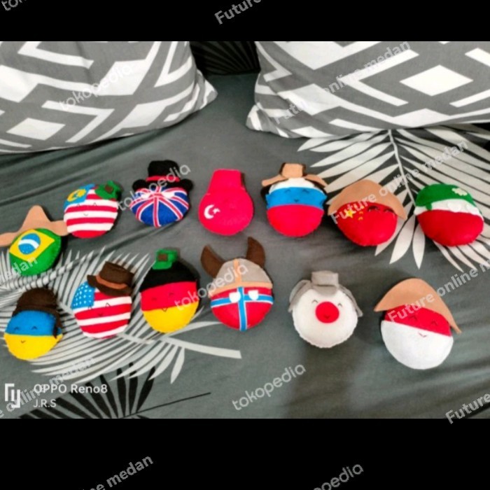Termantab] Boneka Sepak Bola Dunia Country Ball flanel bendera negara brazil indo