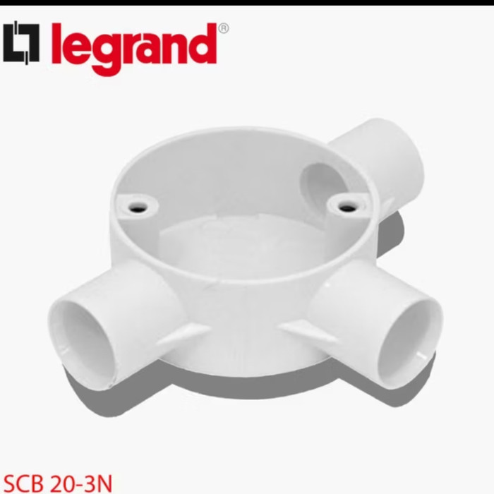 ___] T Dus 3 SCB 20 - 3N tee 3way / 4N tee 4 way cabang merk Legrand 20mm untuk pipa 3/4 SPC
