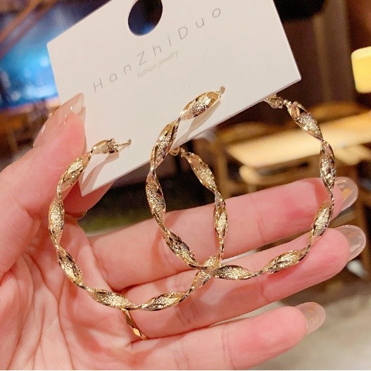 ANTING KOREA WANITA ANAK PEREMPUAN ANTING TUSUK TITANIUM BULAT BESAR