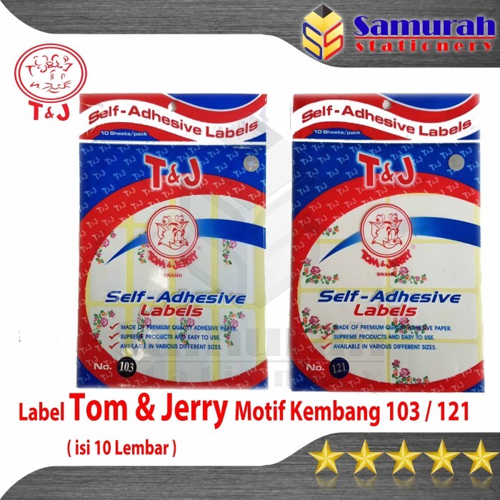 Label Stiker Tom & Jerry 103 - 121 Motif Kembang / Kertas Sticker TJ