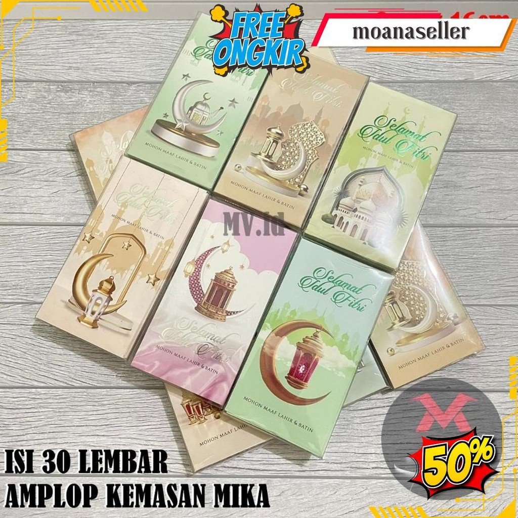 

30 Lembar Amplop Panjang Lebaran Hari Raya Idul Fitri Murah Meriah Ready Stock Kotak Mika Isi 50 Lembar Eid Mubarak Thr Gifti Bisa Cod
