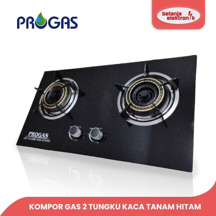 TERBARU KOMPOR PROGAS TANAM 2 TUNGKU KACA PROMO
