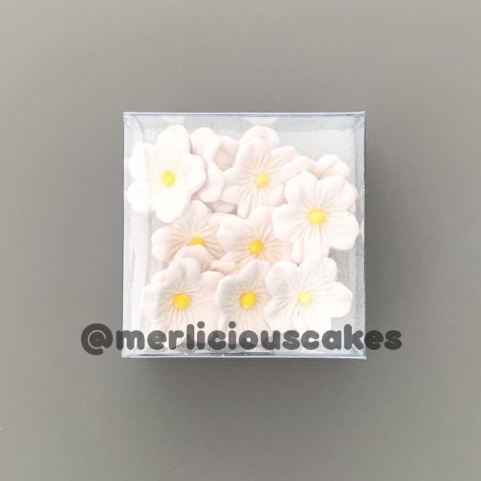 

*$*$*$*$] Sakura 12 Putih Bunga Gumpaste Flower Cake Kue Topper