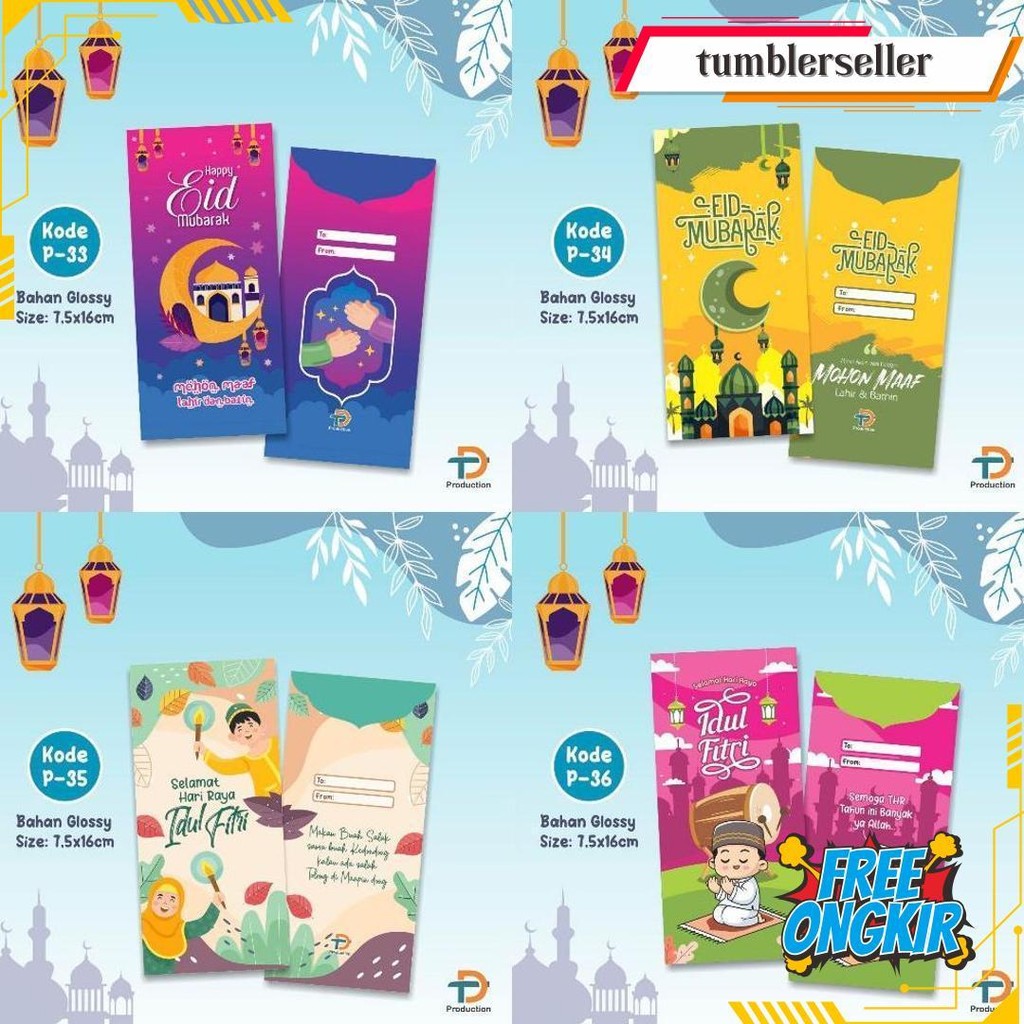 

(Isi 10 Pcs) Angpau Lebaran / Amplop Karakter Lucu / Uang Tanpa Lipat Gratis Ongkir
