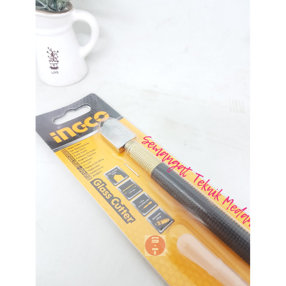 Kualitas terbaik] ALAT PEMOTONG PISAU POTONG KACA OLI CUTTER INGCO