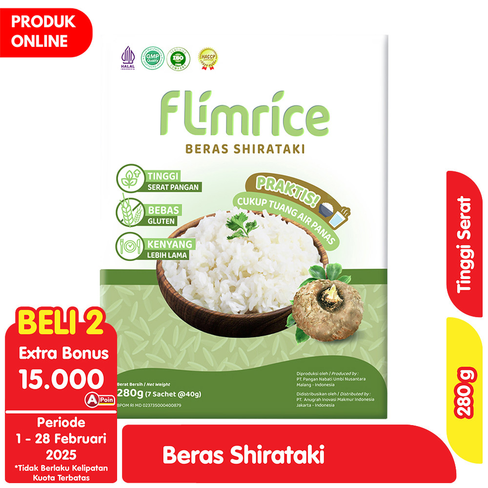 

Flimrice Beras Shirataki Instan Box 7 x 40 g