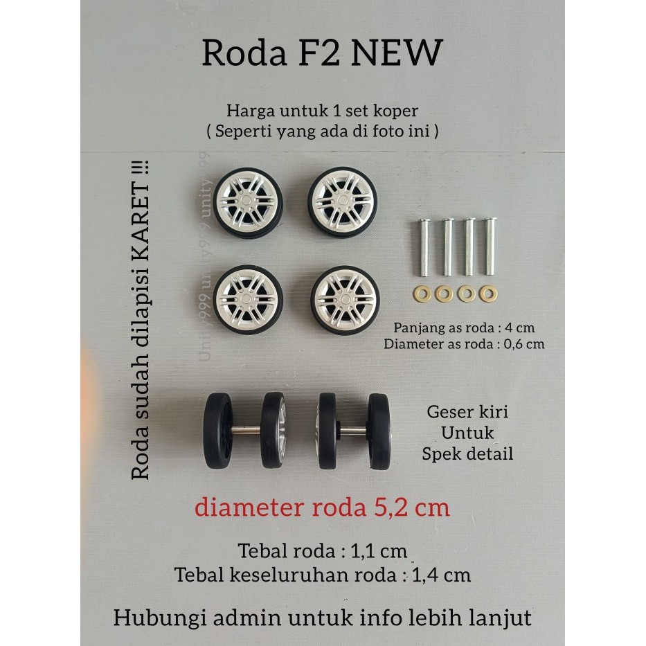 /////] roda koper pengganti double wheel roda koper roda pengganti+AS roda F2