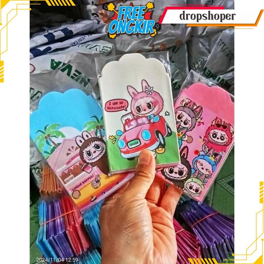 

(500 Lembar) Belum Di Lem, Amplop Lebaran Medium Free Plastik Gratis Ongkir