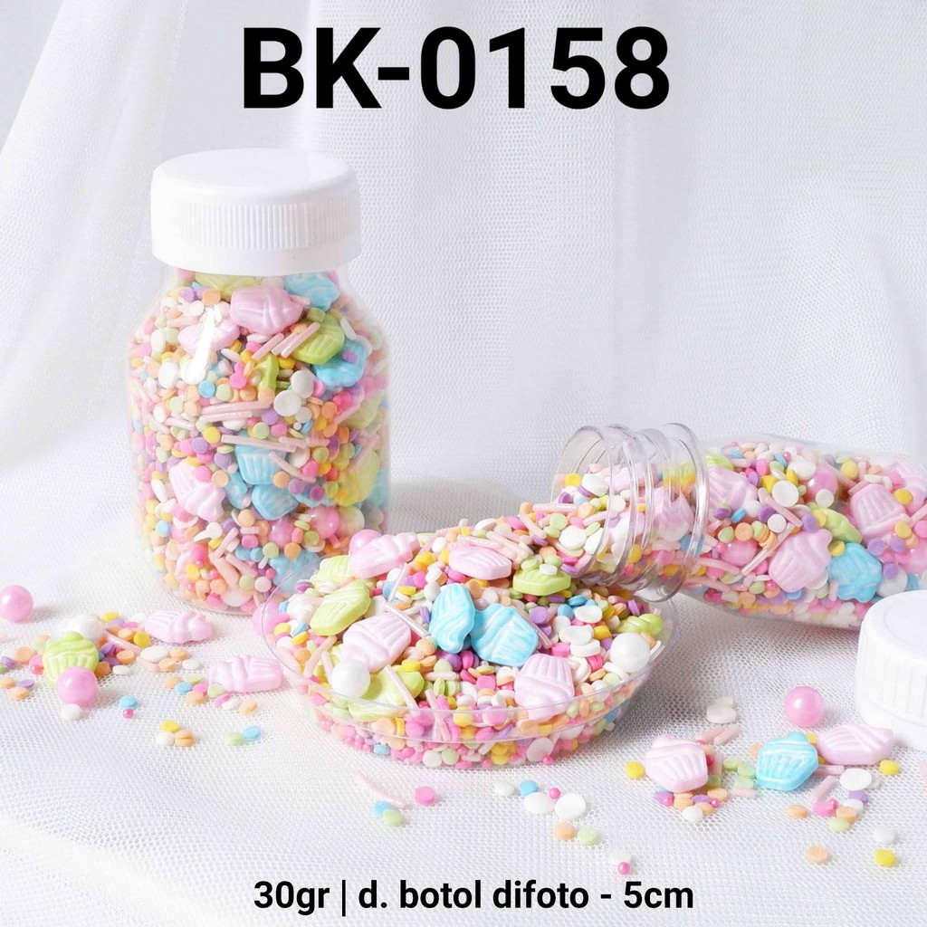 

BK-0158 Sprinkles sprinkle sprinkel 30gr 30 gram cupcake warna pastel (SPRINKLES)