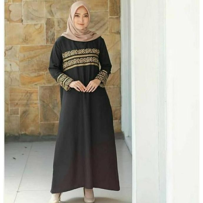Abaya Bordir Terbaru 2025 Dress Wanita Muslimah Gamis Abaya Turkey Gamis Syari Jumbo Abaya Hitam Mur