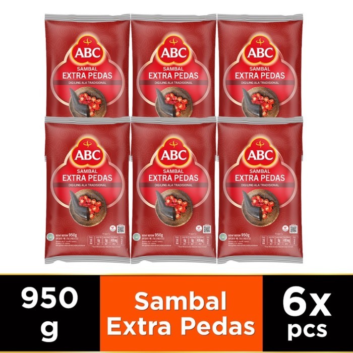 

TERLARIS ABC SAUS SAMBAL EXTRA PEDAS 950 GR - MULTI PACK 6 PCS MURAH!!! MURAH