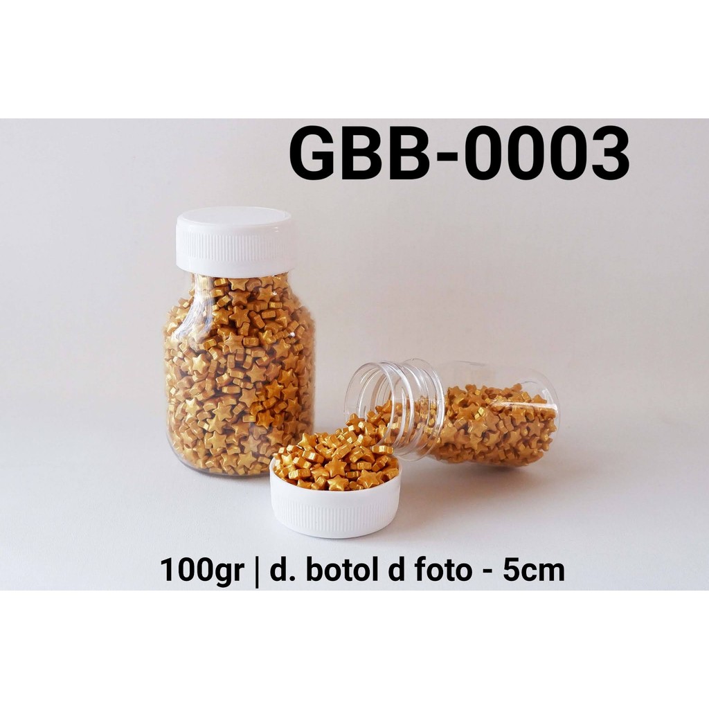 

GBB-0003 Sprinkles sprinkle sprinkel bintang gold 100gram (SPRINKLES)