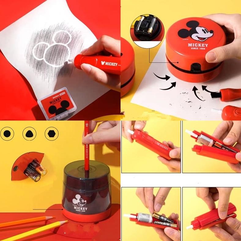 

TERMURAH disney deluxe electric stationary set peralatan menulis elektrik lengkap serutan tre-57