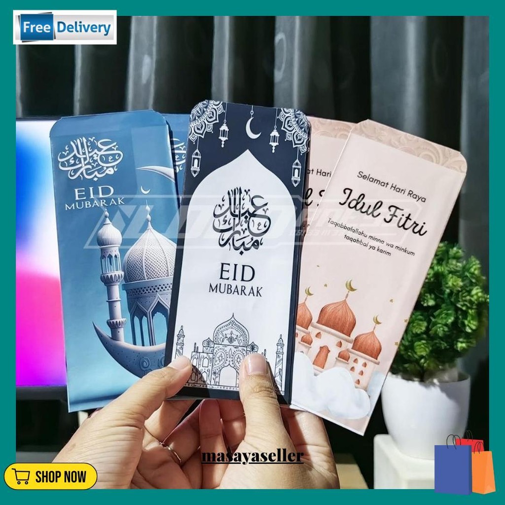 

[ 1 Pack Isi 10 ] Amplop Lebaran 2025 Hari Raya Idul Fitri Jumbo 7,2X18 Cm Gratis Ongkir