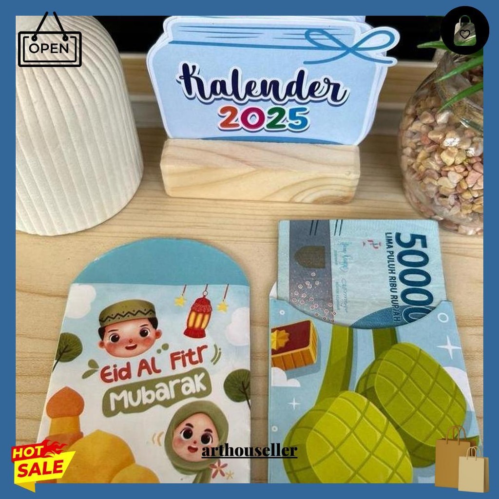 

10 Pcs Amplop Medium Muslim Aestetik Amplop Lebaran 2025 Original Produk