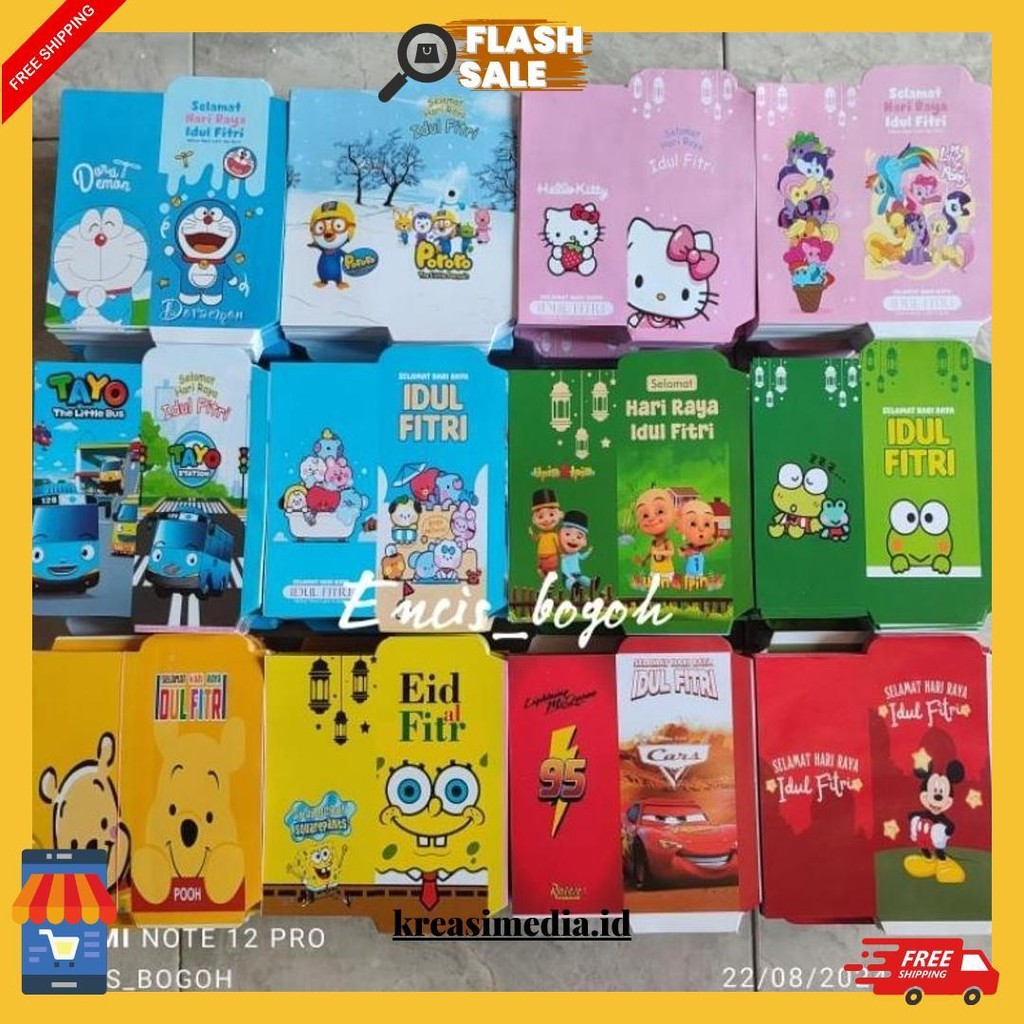 

[100 Lembar ]Amplop Lebaran Jumbo/ Panjang Uk 7*18 Bisa Cod