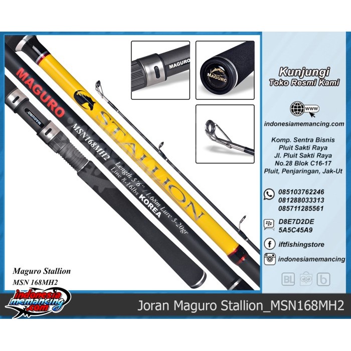 Pancing Casting Joran Spinning Maguro Stallion 168Mh2 (Gagang Model Spinning)