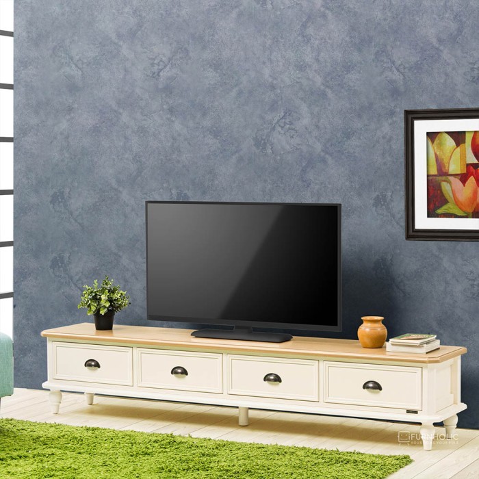 Ifurnholic Marsha Low Tv Cabinet 4 Drawers Meja Tv 180 Klasik Rak Tv