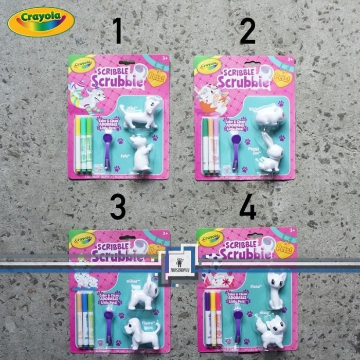 

PROMO! CRAYOLA Scribble Scrubbie Pets Color Washable Hamster Dog Cat Rabbit