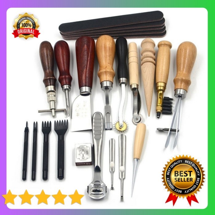

PROMO! Set Alat Kerajinan Kulit DIY 18 in 1 Leather Tool Set Junetree - WA134