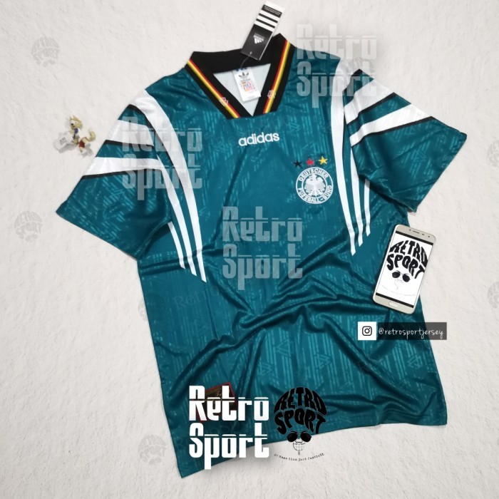 Terbaru Jersey Bola Vintage Jerman Retro Away Yuro 1996 Size Best Seller