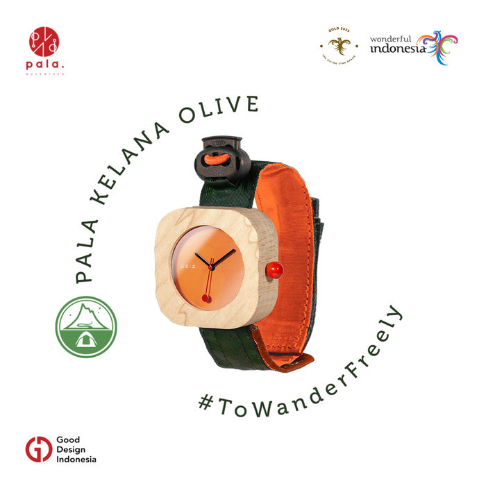 Pala Nusantara X Euck Kelanaolive Jam Tangan Kayu Strap Canvas Outdoor