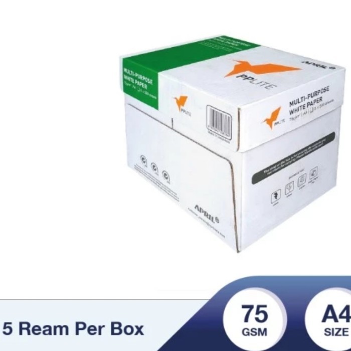 

TERBARU! kertas HVS PP lite A4 75 gram 1 Box 5 rim 2500 lembar