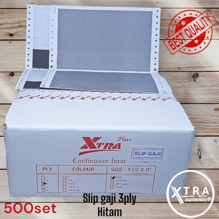 

kertas slip gaji continuous form confidential 3ply 1000sheet (hitam)