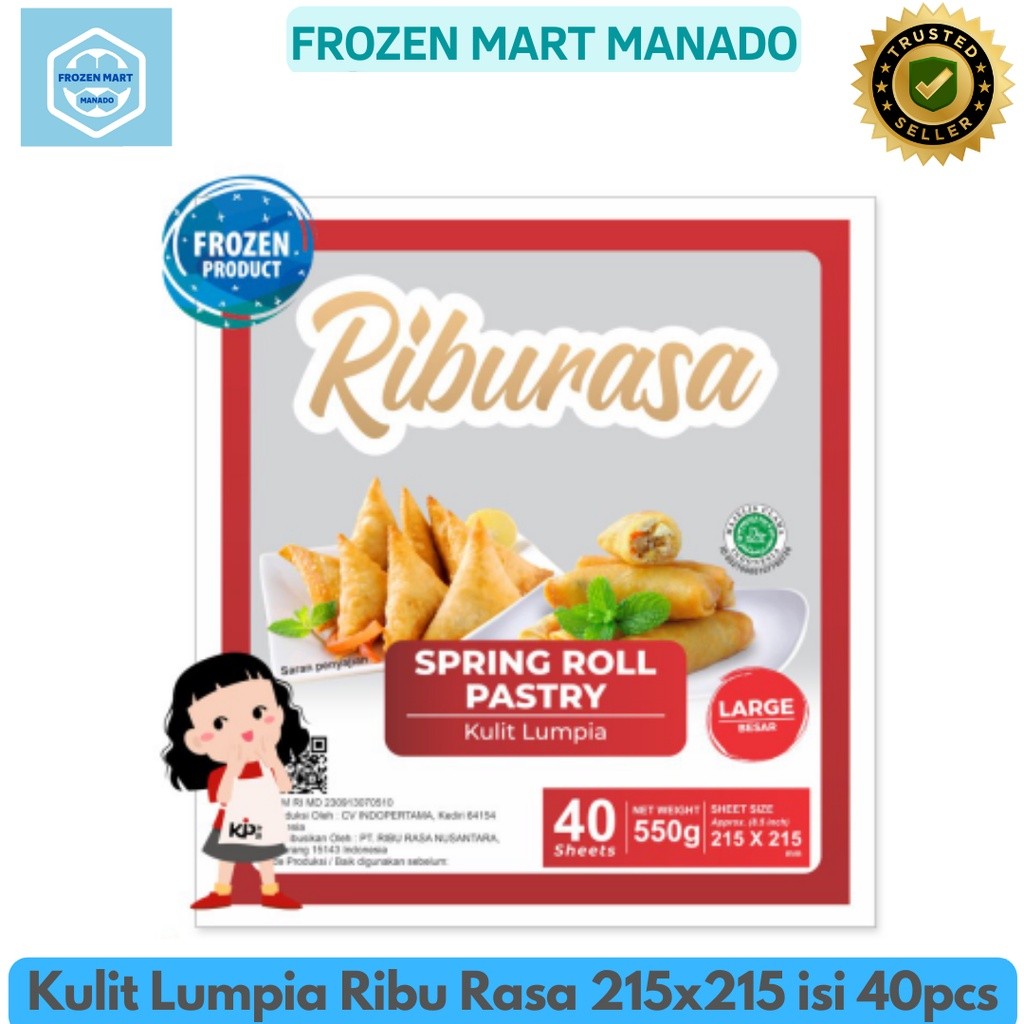 

Kulit Lumpia Ribu Rasa 215x215 isi 40pcs - Frozen Mart Manado (Frozen Food Manado)