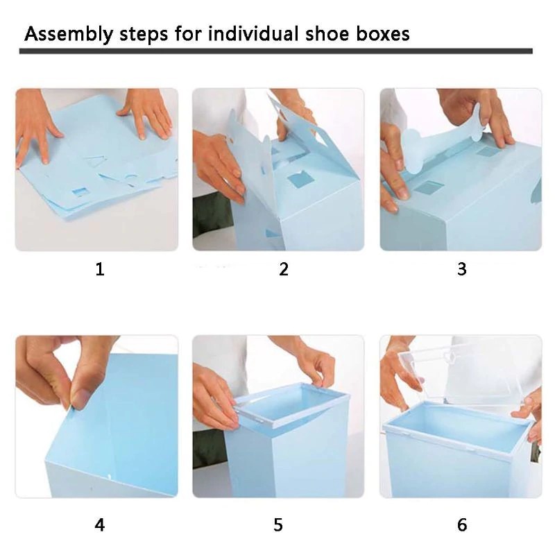 Promo  Kotak Sepatu Lipat Transparan Tebal Shoes Storage Box Organizer Rak Sepatu Plastik Susun