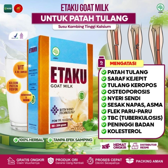 

TERLARIS SUSU ETAKU UNTUK PATAH TULANG MEMPERKUAT SENDI TULANG SARAF KEJEPIT TULANG KEROPOS