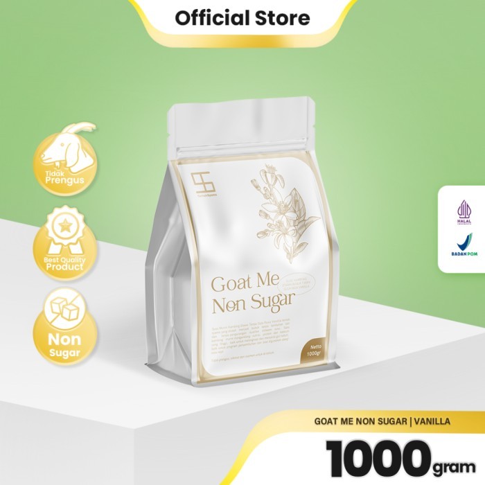 

TERLARIS TERNAK SYAMS GOATME NON SUGAR RASA VANILLA 1KG PREMIUM SUSU KAMBING TANPA GULA AMAN