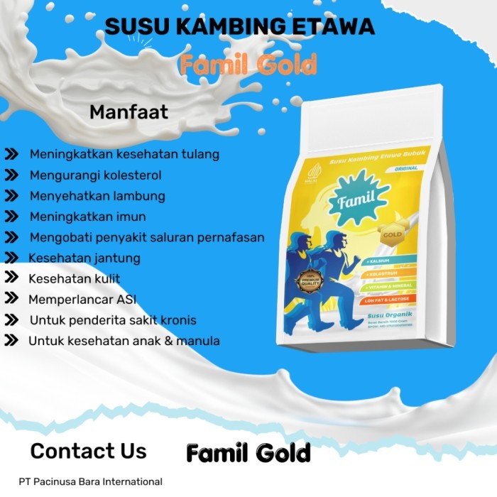 

TERLARIS SUSU KAMBING ETAWA BUBUK MURNI ORGANIK SUPER PREMIUM 1000GRAM / 1KG ORIGINAL GOLD LEBIH