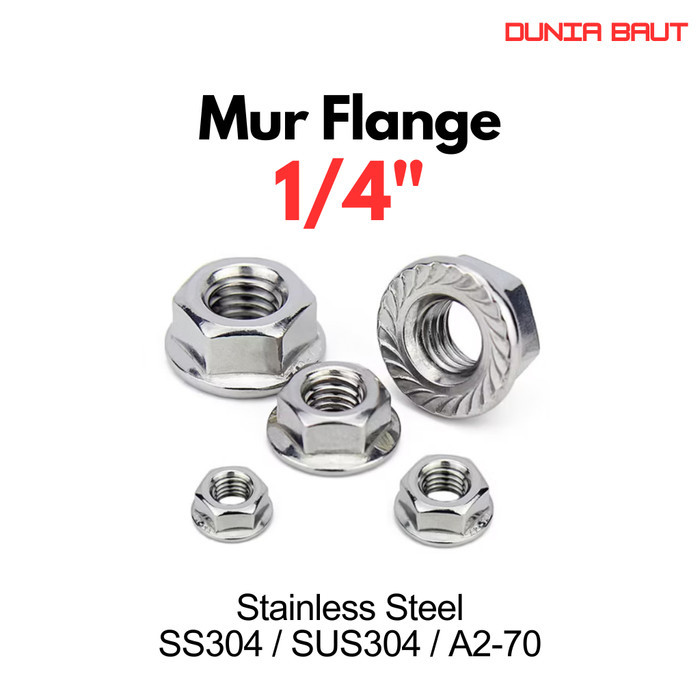 Mur Flange 1/4" / Flange Nut 1/4" Stainless SS304