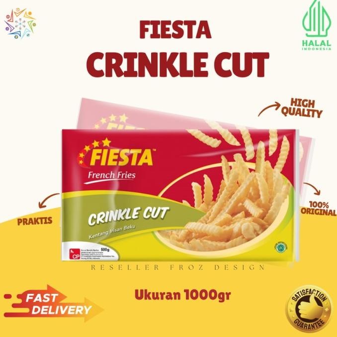 

Crinkle Cut | Kentang Goreng Fiesta 1Kg Original