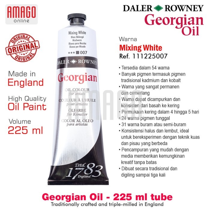 

DALER-ROWNEY - GEORGIAN OIL 225 ml - MIX. WHITE - 111225007