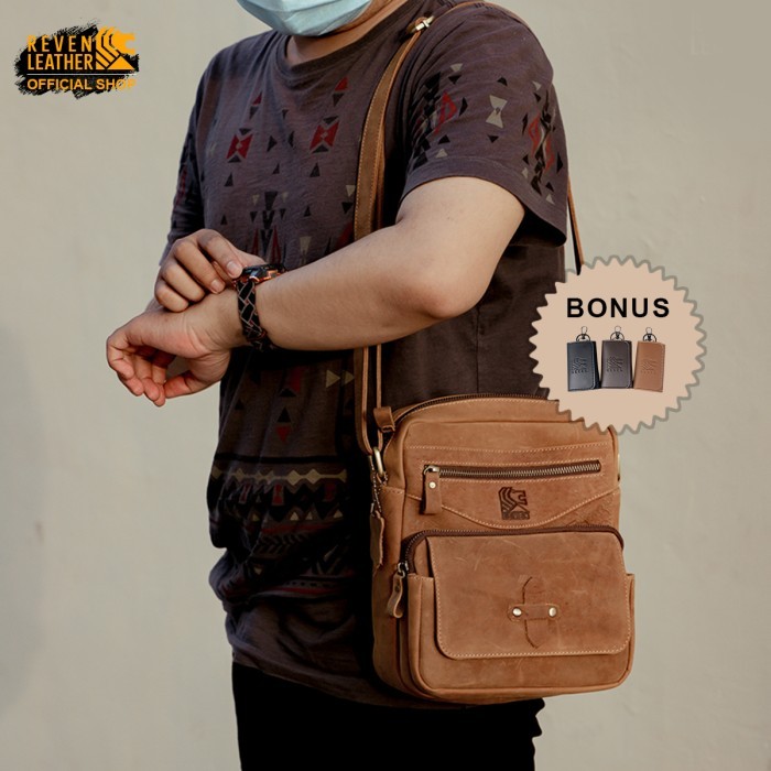 Tas Selempang Pria Sling Bag Pria Reven Rover Bag Tas Kulit Pria