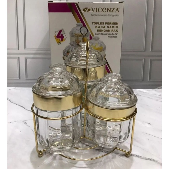 Toples Kristal Vicenza VGC7504 I Toples Permen Kaca Sachi Vicenza Rack