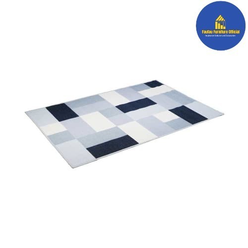 Karpet Lantai/Carpet Corak Kotak Kotak 150x200cm - Abu Muda
