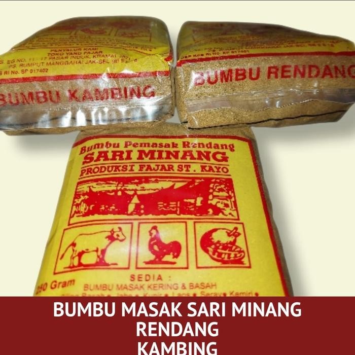 

Bumbu Sari Minang Masakan Rendang Kambing 250 Gram Ayam Msg Penyedap Best Seller