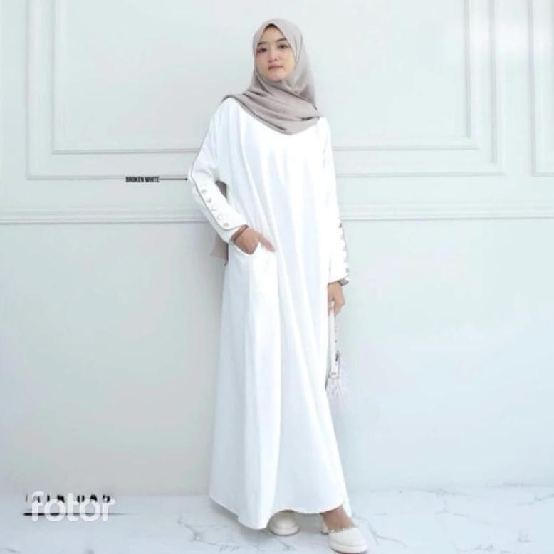 Gamis Abaya Batwing Abaya Kancing Abaya Polos Mewah Bahan Kringkel