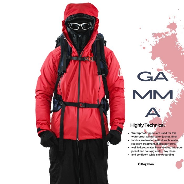Bogaboo Jacket Goretex 3 Layer Gamma Waterproof Pria Wanita Outdoor
