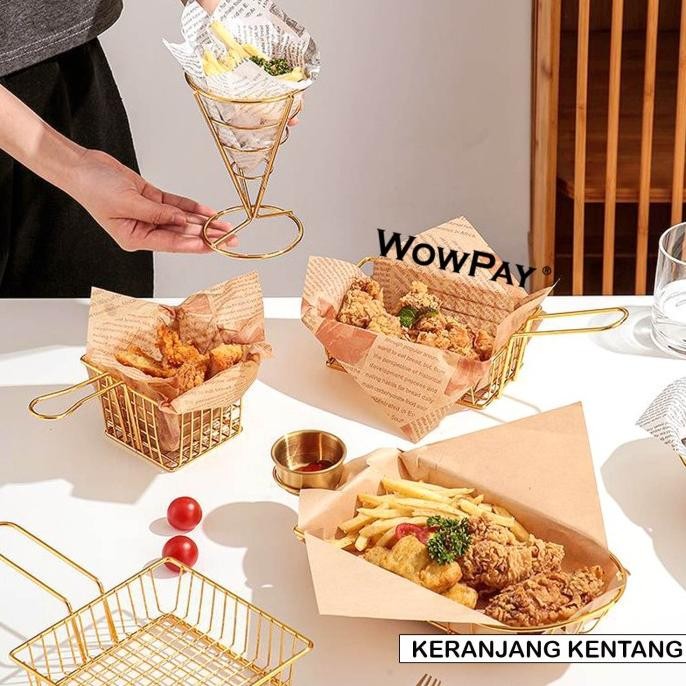 

Keranjang Kentang Goreng French Fries Fry Stainless Saringan Minyak Original
