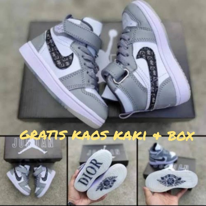 Promo Sepatu Jordan Anak Dior / Sepatu Sneaker Anak / Sepatu Anak Laki / Sepatu Anak Perempuan /