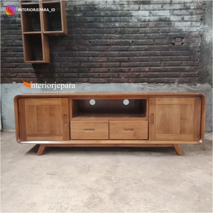 Meja Tv Retro Rak Tv 150 Cm Naja Model Klasik Bahan Kayu Jati
