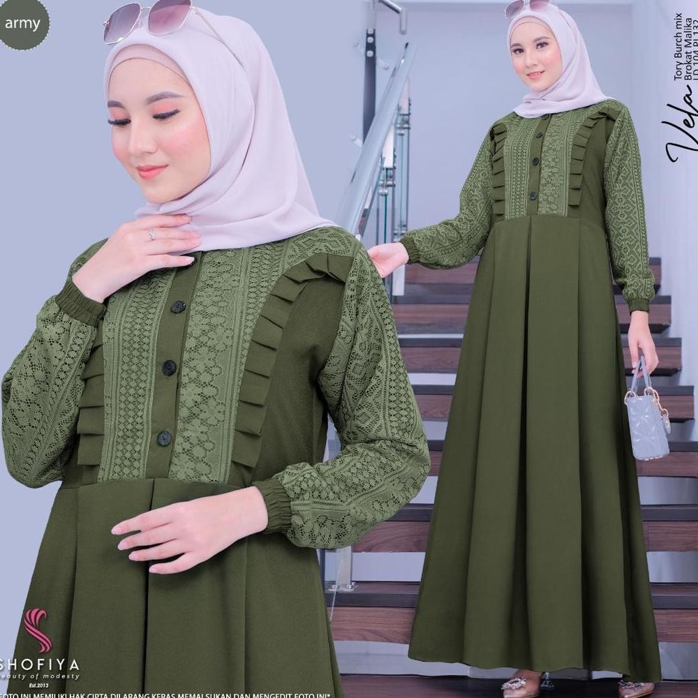 Promo gamis crinkle premium kombi brokat gamis lebaran baju wanita jumbo ld 120 baju muslimah modern