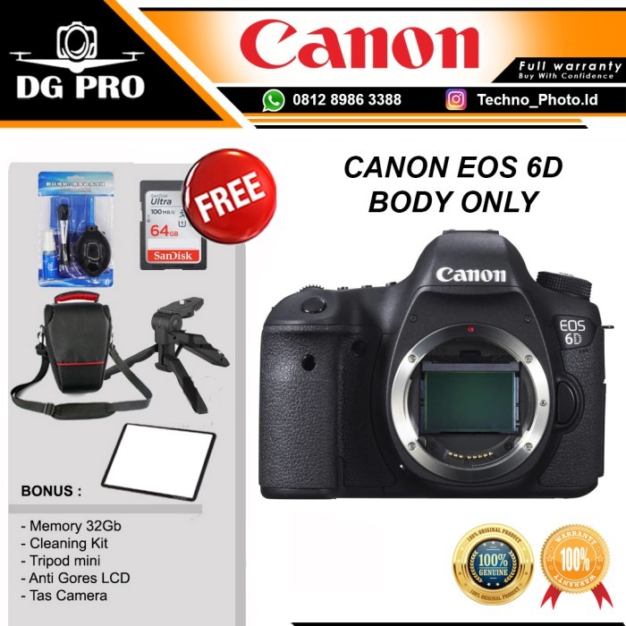 Canon Eos 6D Body Built-In Wifi And Gps - Kamera Slr Canon 6D Bodi