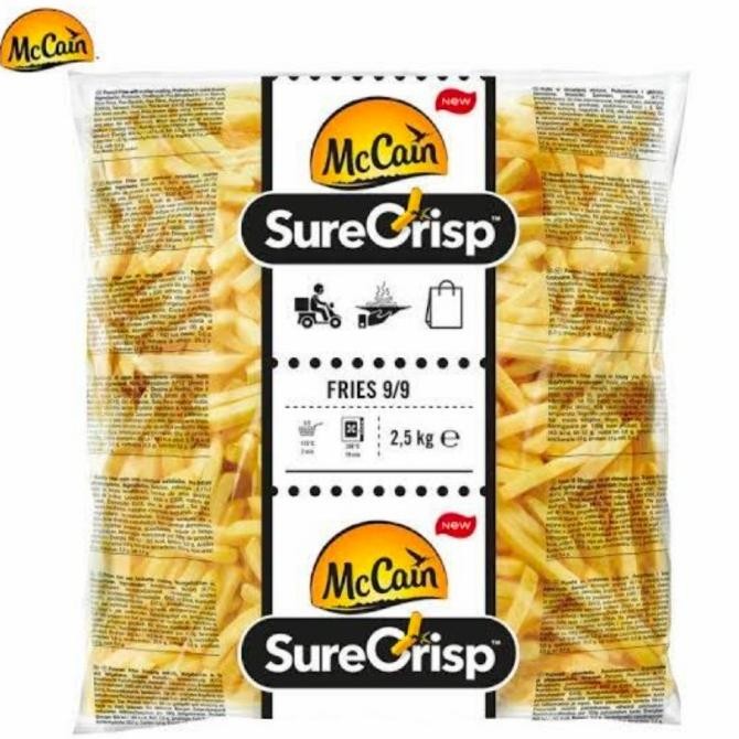 

Kentang French Fries Straight Cut Battered Coated Mccain Surecrips 9/9 Original