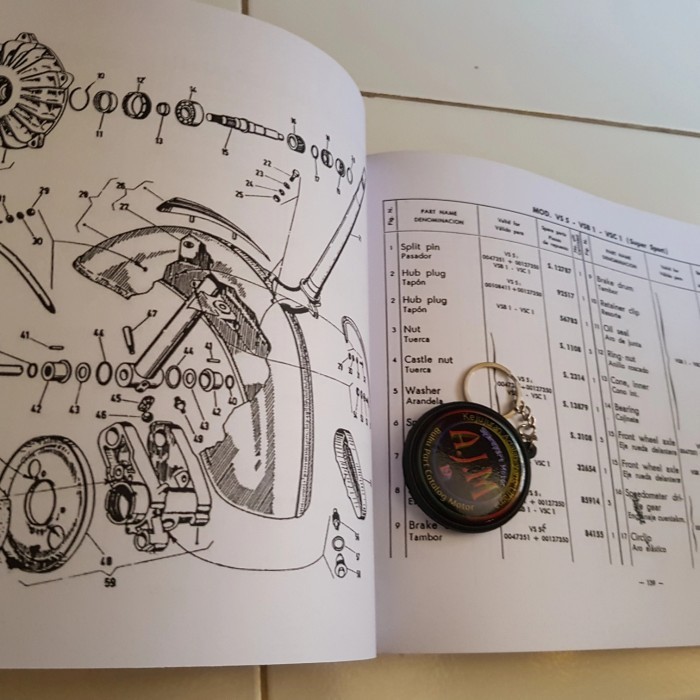 Buku Parts Catalog Catalogue Copian Vespa Gs Super Sport Termurah Langka