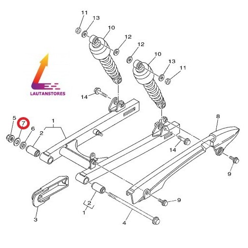 90201-126A7 Ring Dudukan Swing Arm Forok Jupiter Z Vega R Kanan Termurah Langka
